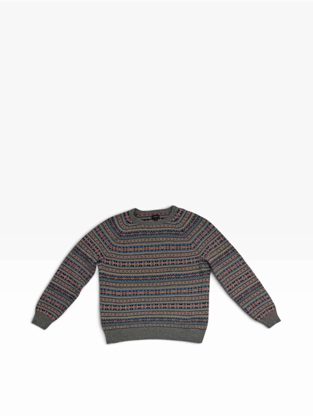 J. Crew Multicolor Fair Isle Crewneck Sweater